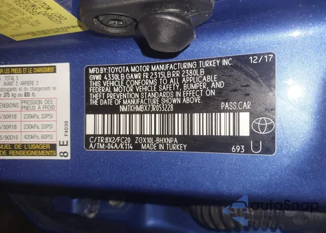 2018 Toyota C-Hr Xle Premium z USA, uszkodzony, nr VIN NMTKHMBX7JR053228